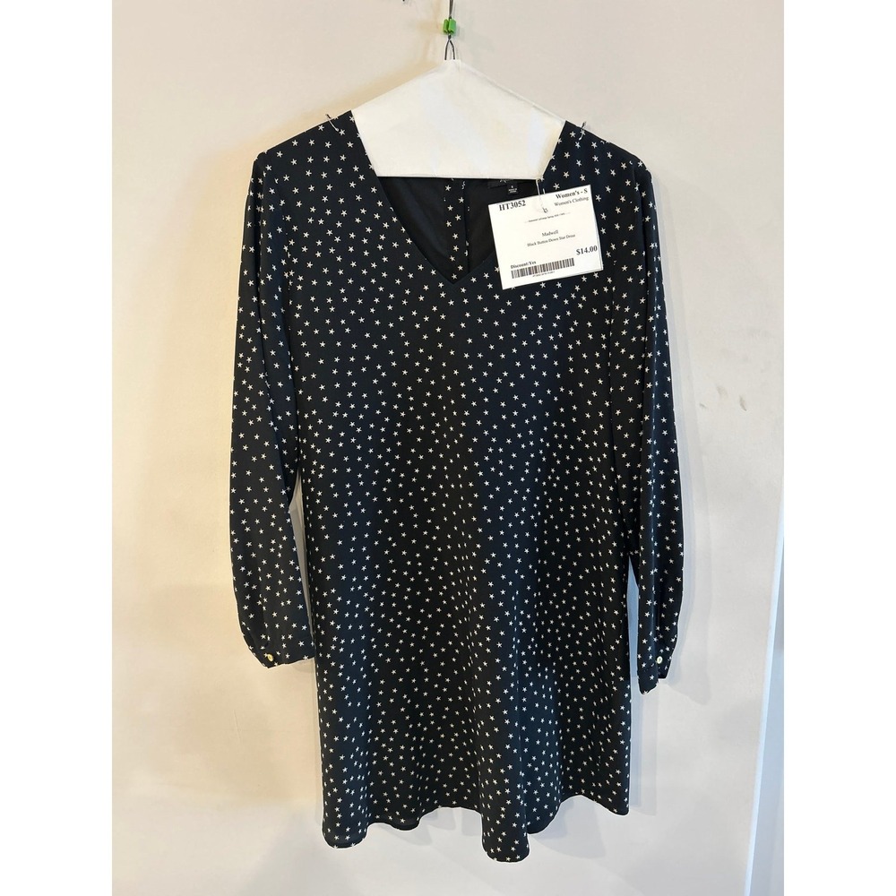 Madwell Black V Neck Star Dress Short Small